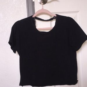 black shirt with a cool open back
